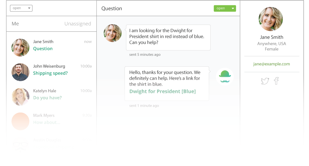 Conversations control panel